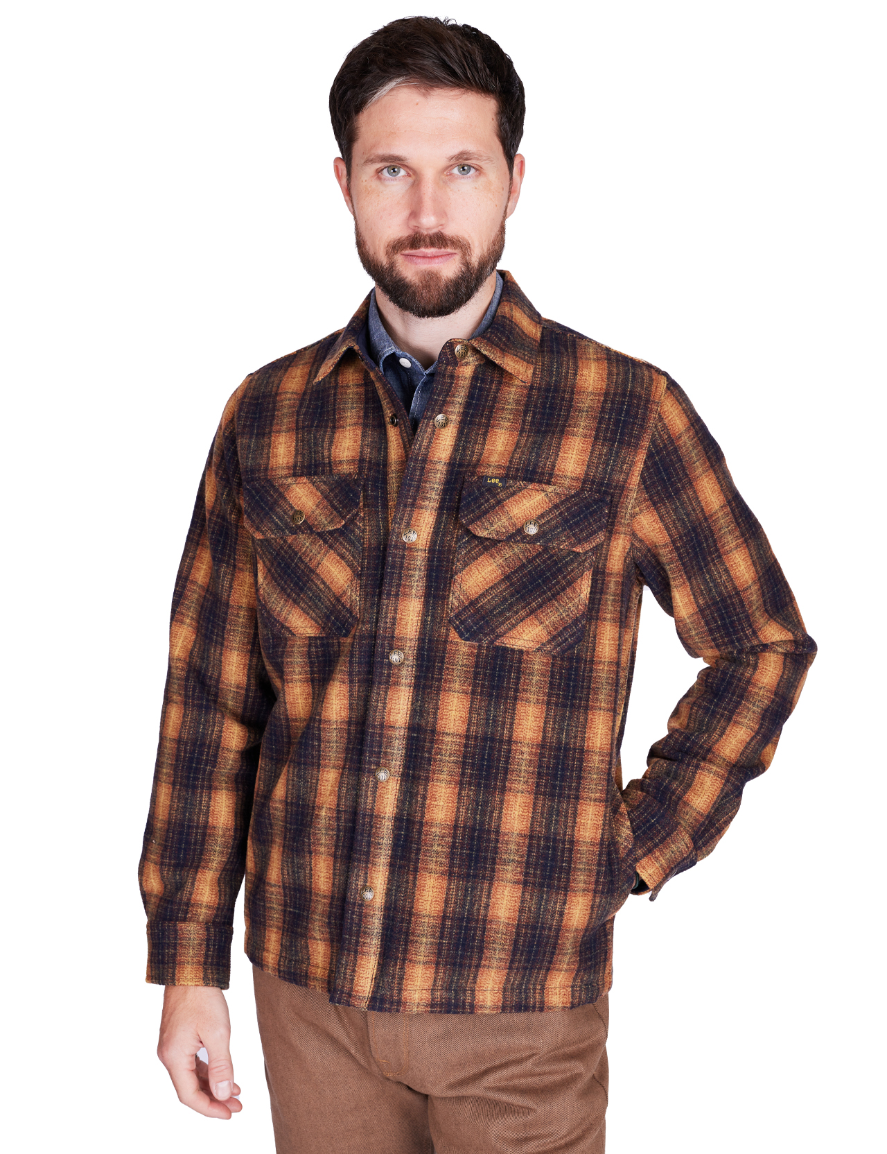 Lee - 101 Wool Overshirt - Sky Captain