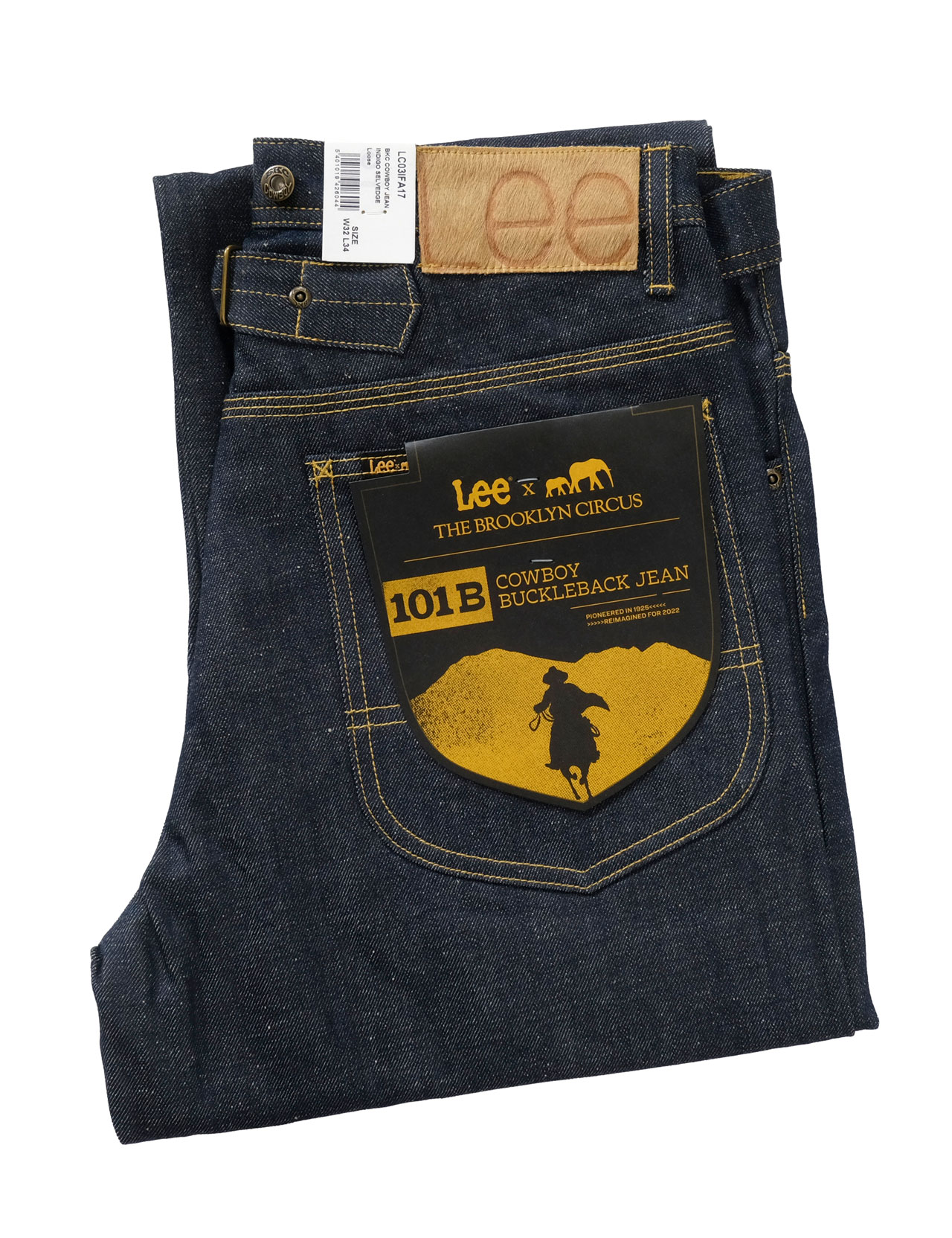 Lee X BKC - 101B Cowboy Buckle Back Selvedge Denim Jean - 11 3/4oz