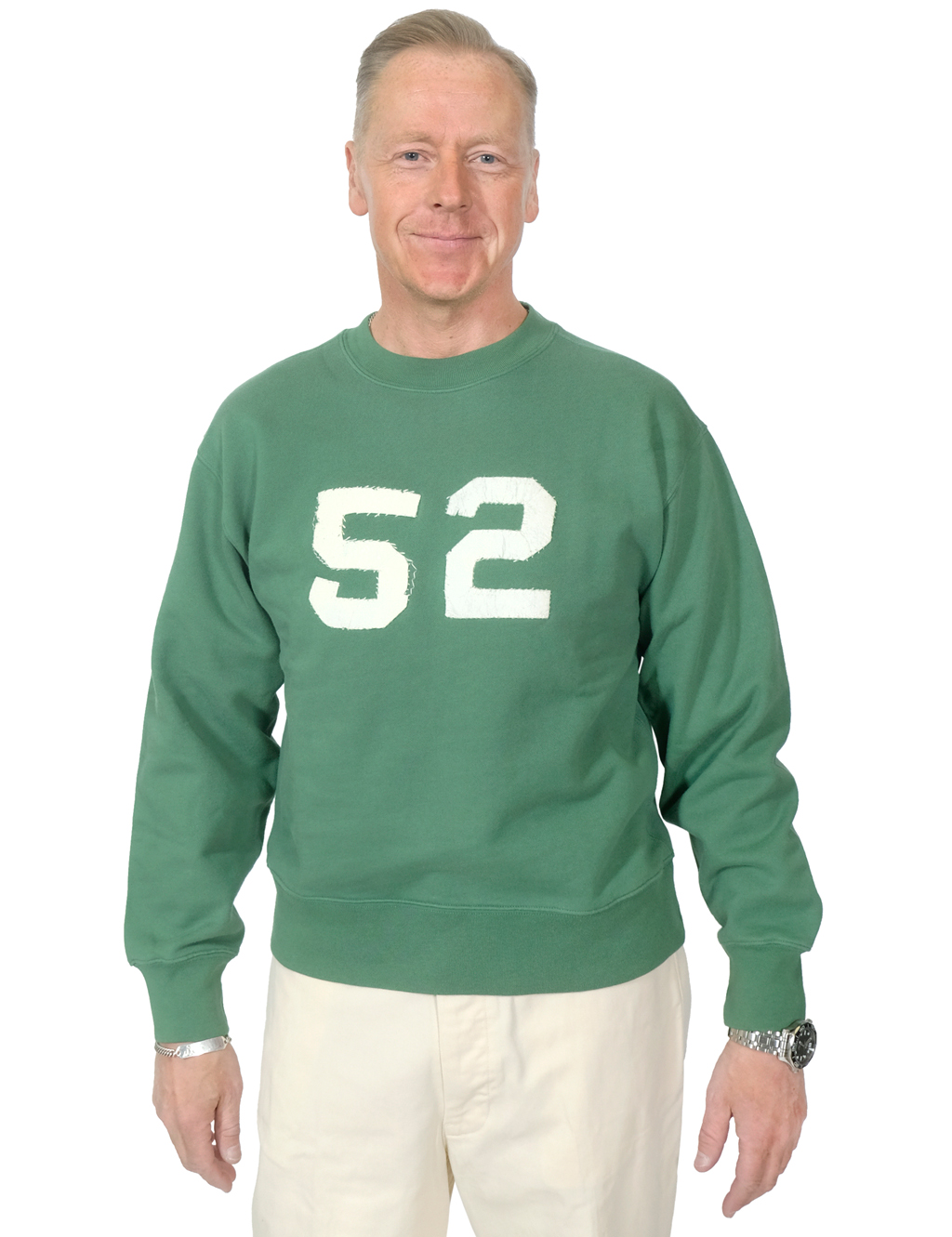Levis Vintage Clothing - 60s Varsity Crew Sweatshirt - Fairway Green