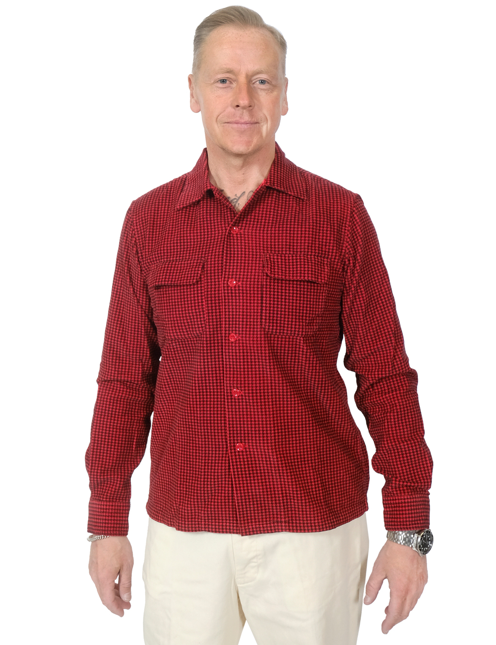 Levis Vintage Clothing - Deluxe Check Shirt Dogtooth - Red