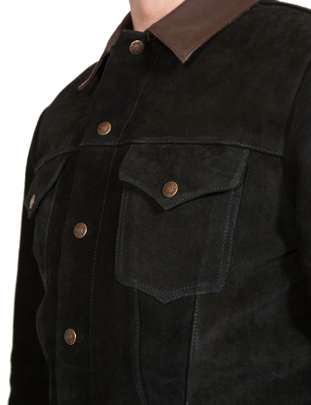 Levis Vintage Clothing - Suede Trucker Jacket - Pirate Black