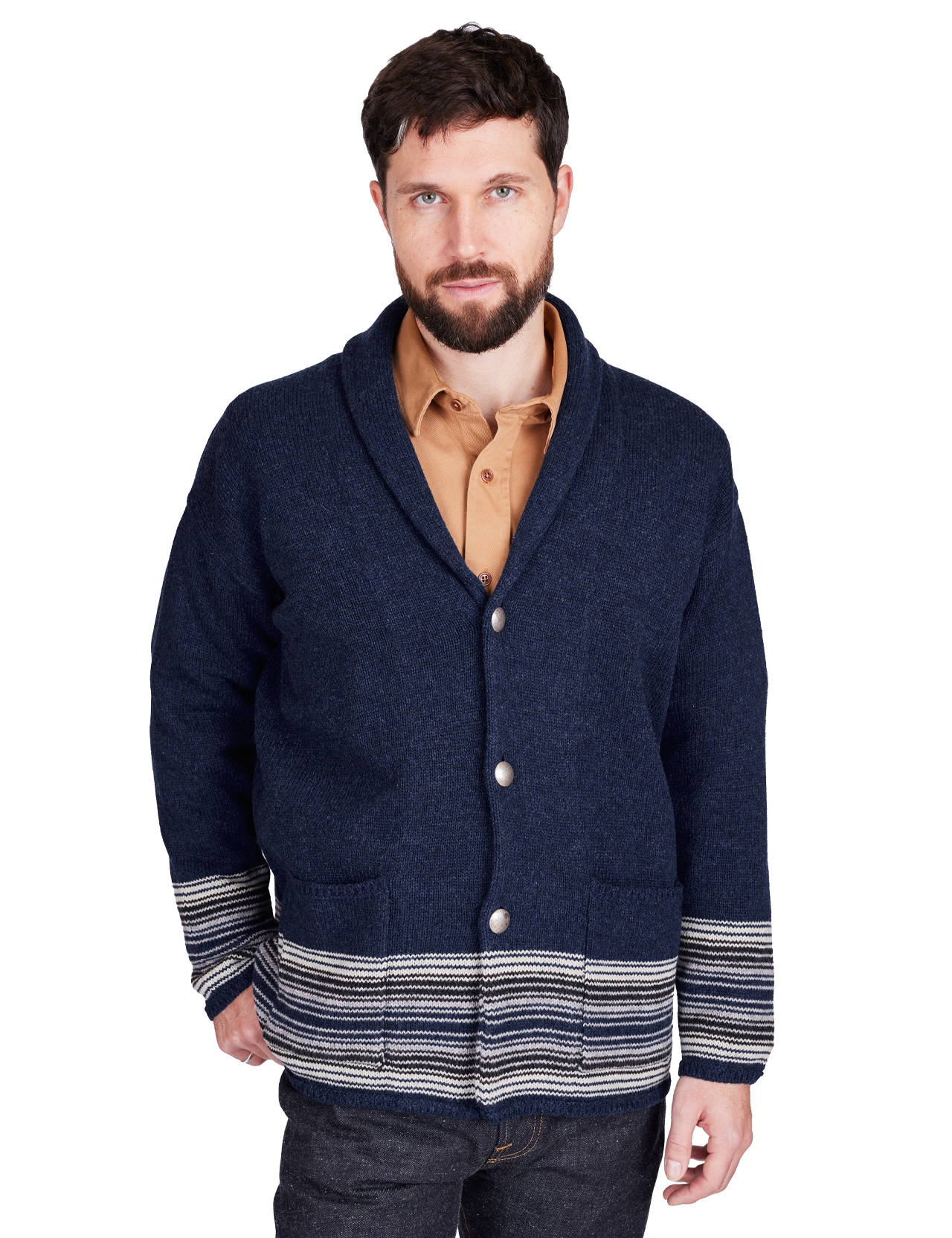 Maglificio-GRP-x-Casa-Isaac---Folk-60-Shawl-Collar-Cardigan---Indigo--1