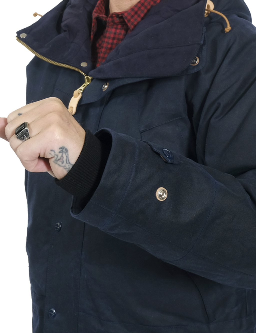 Manifattura Ceccarelli - Long Mountain Jacket Waxed Canvas - Navy