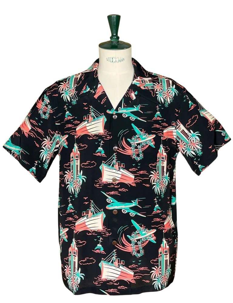 Micky Oye - Airways Hawaiian Shirt - Black