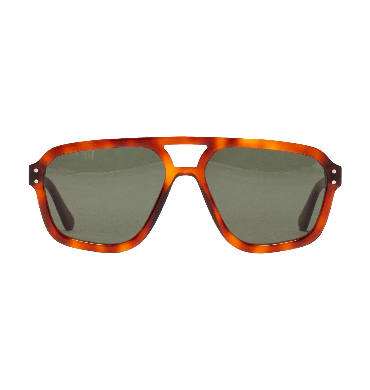 Monokel Eyewear - Jet Amber Sunglasses - Green Solid Lens