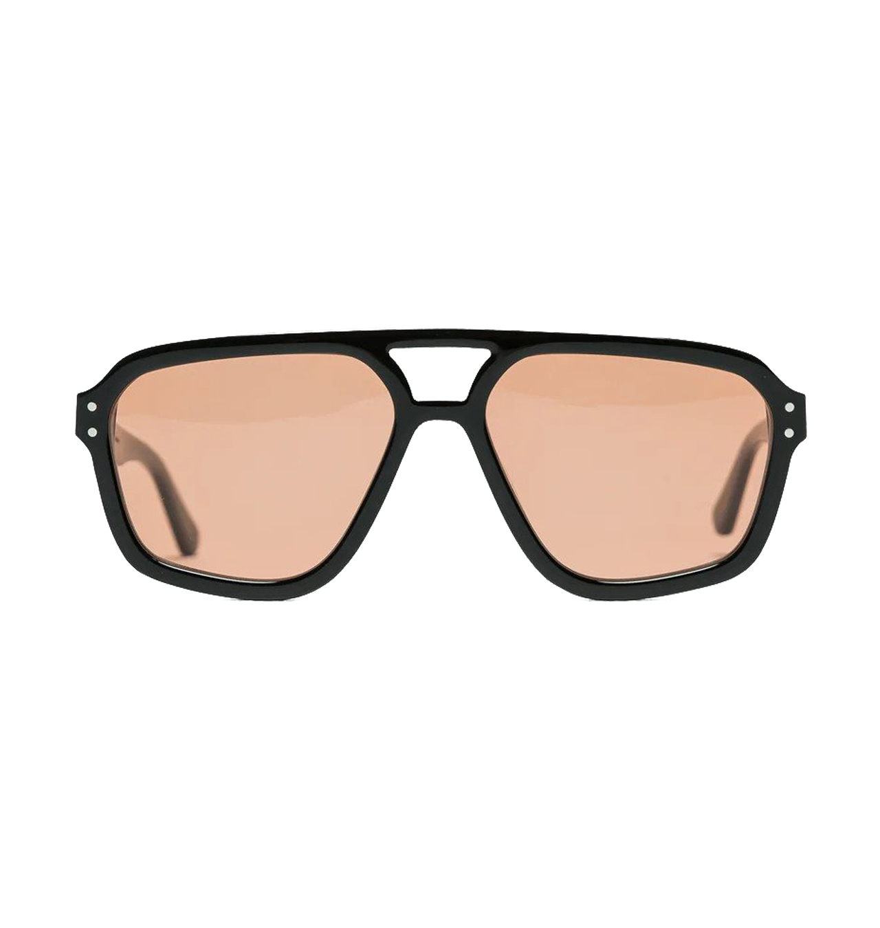 Monokel Eyewear - Jet Black Sunglasses - Orange Solid Lens