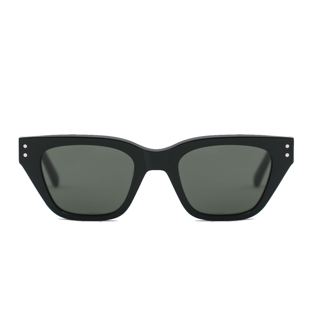 Monokel Eyewear - Memphis Black Sunglasses - Green Solid Lens