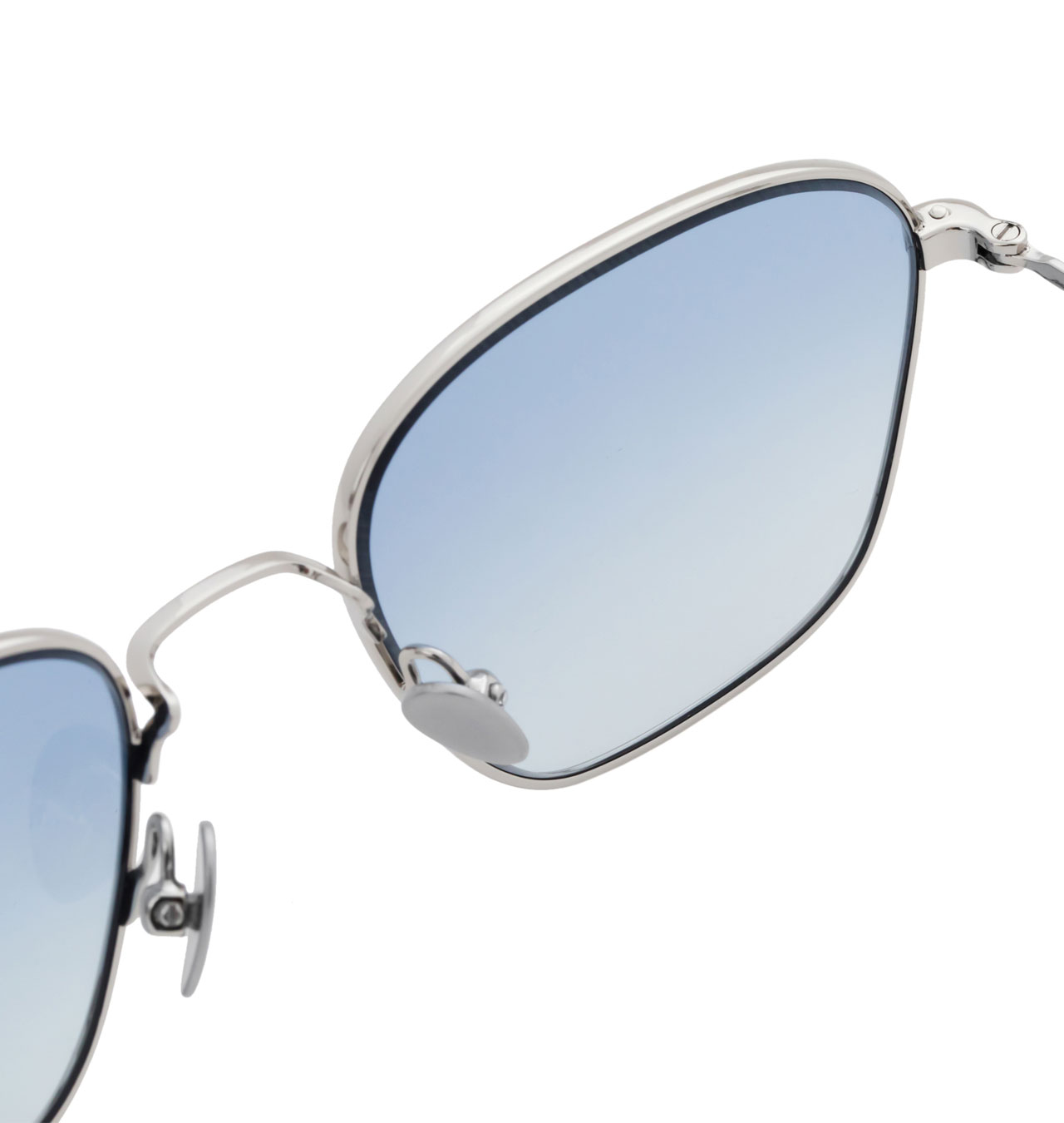 Monokel Eyewear Otis Silver Sunglasses Blue Gradient Lens