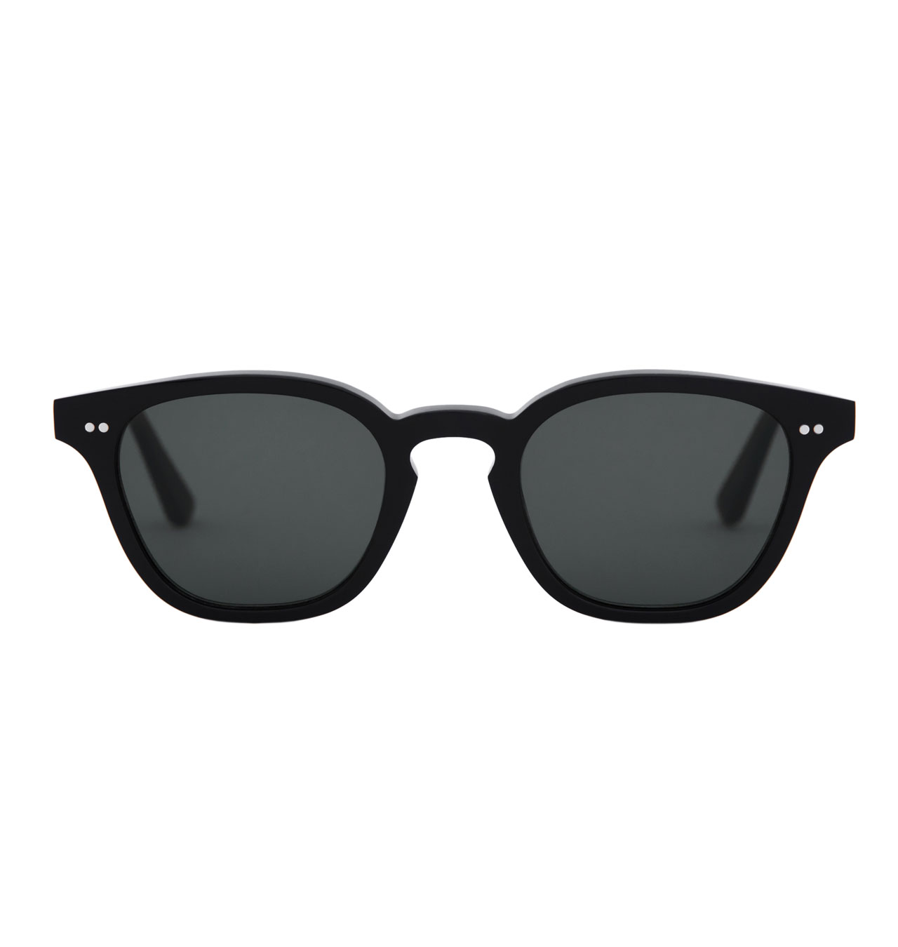 Monokel Eyewear - River Black Sunglasses - Green Solid Lens 