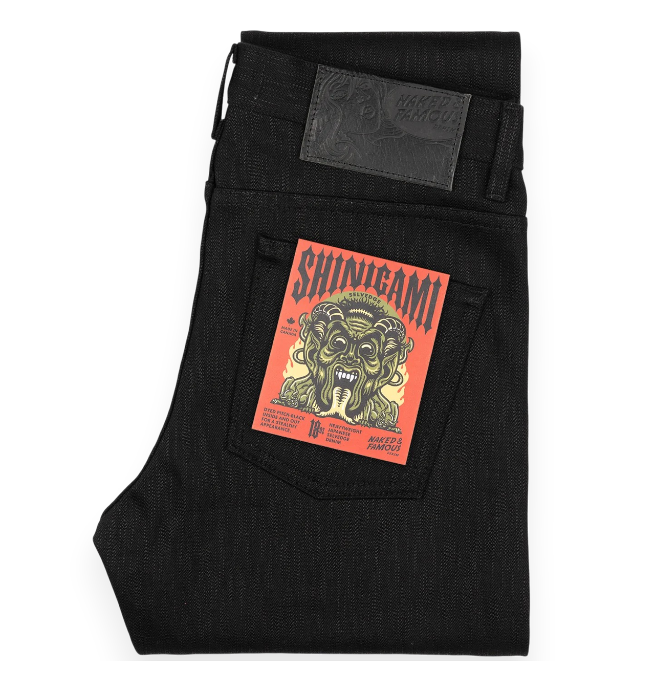 Naked & Famous - Weird Guy Shinigami Black Selvedge Jeans - 18 oz