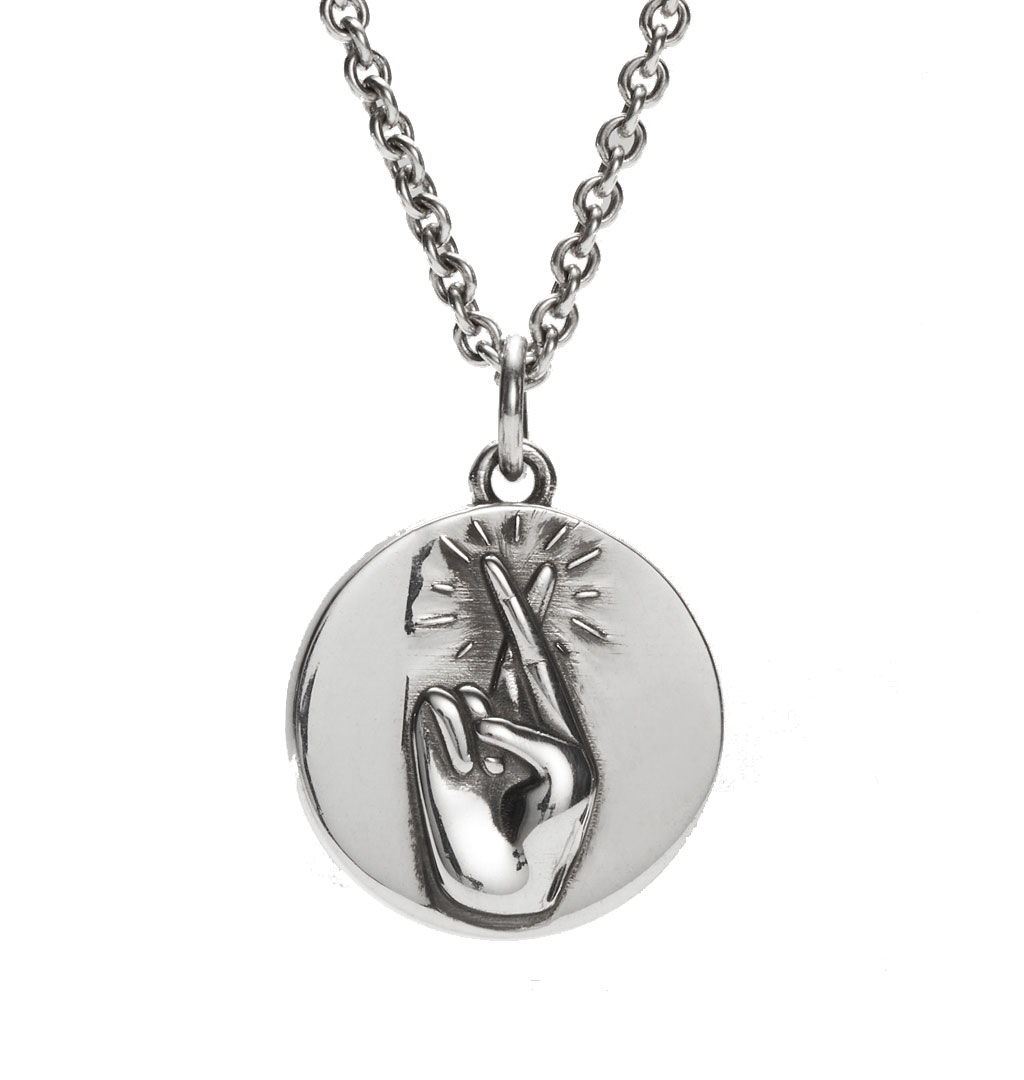 O.P-Jewellery---Fingers-Crossed-Pendant---Silver-12