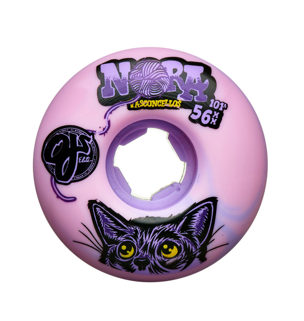 OJ Wheels - Nora Vasconcellos Elite EZ Edge Pink/Purple Swirl Skateboard Wheels 