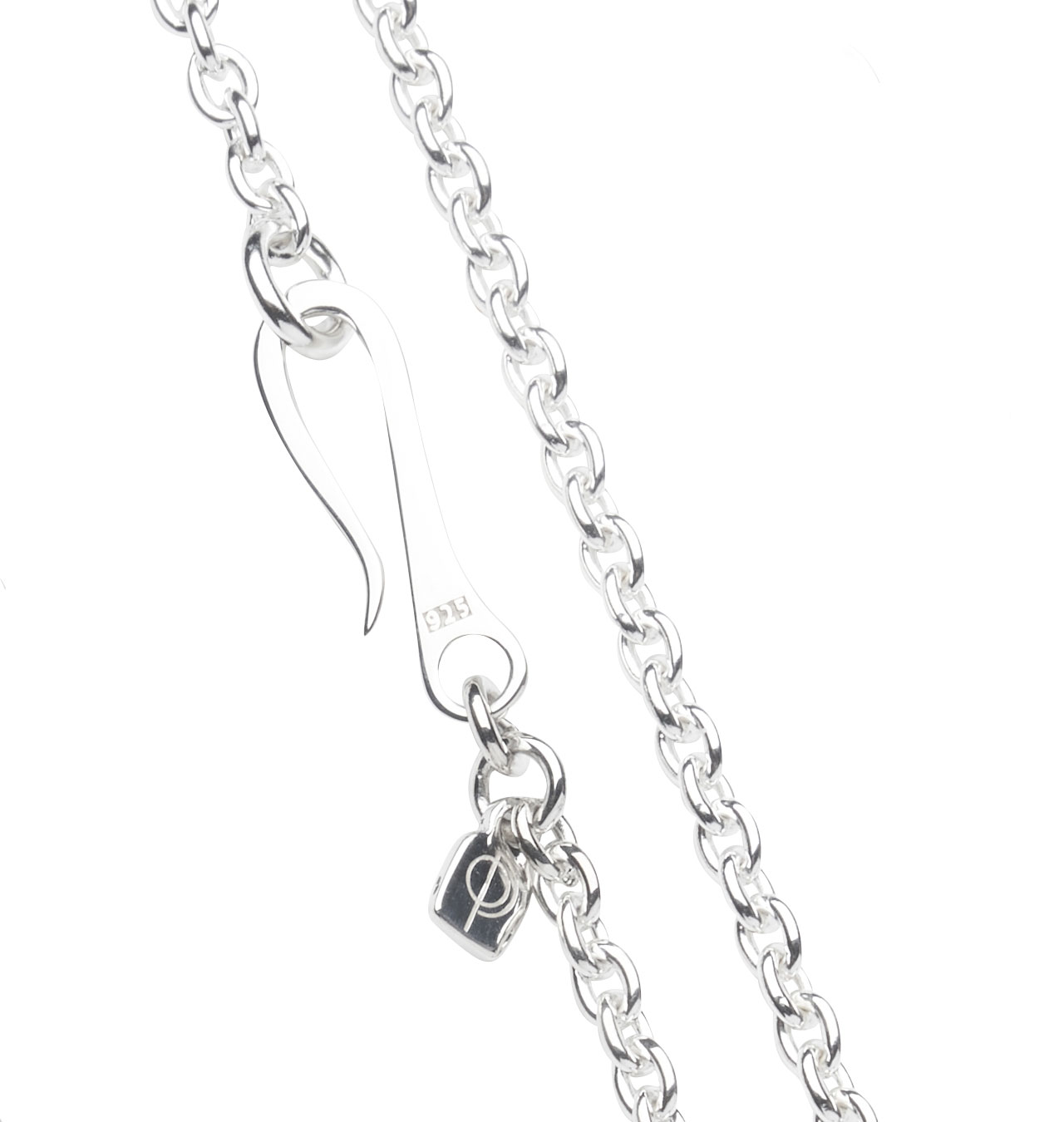 O.P Jewellery Anchor Chain Hook Necklace Silver