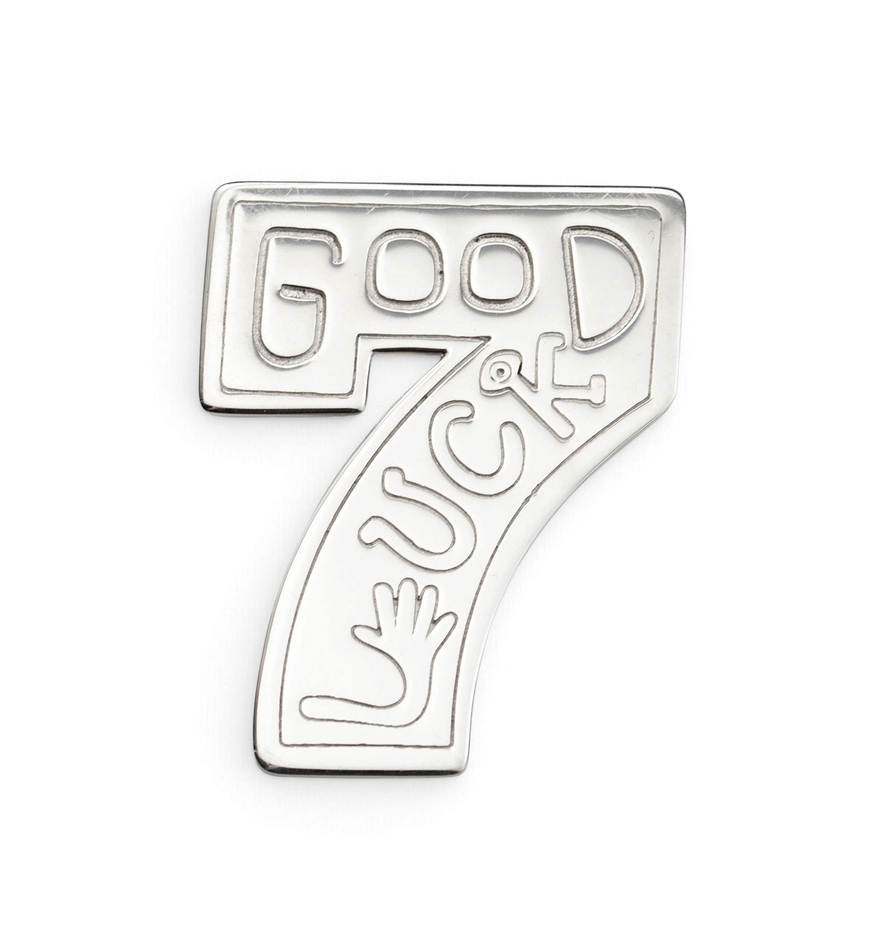 O.P Jewellery - Lucky Number Seven Silver Pin