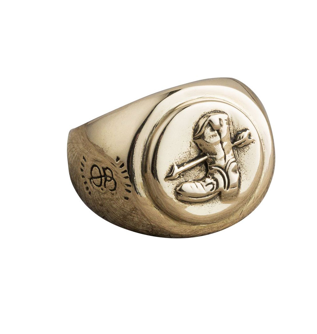 O.P Jewellery - Prarie Signet Ring - Brass