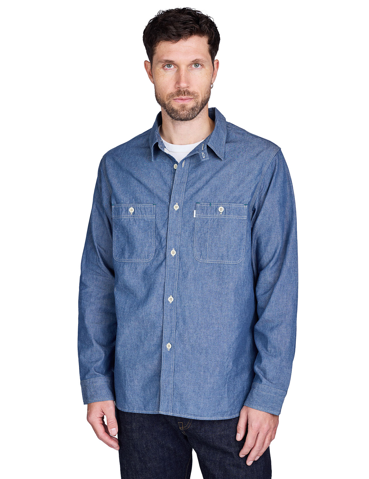 Omoto Denim - 5017 High Density 5 oz Chambray Work Shirt - Blue