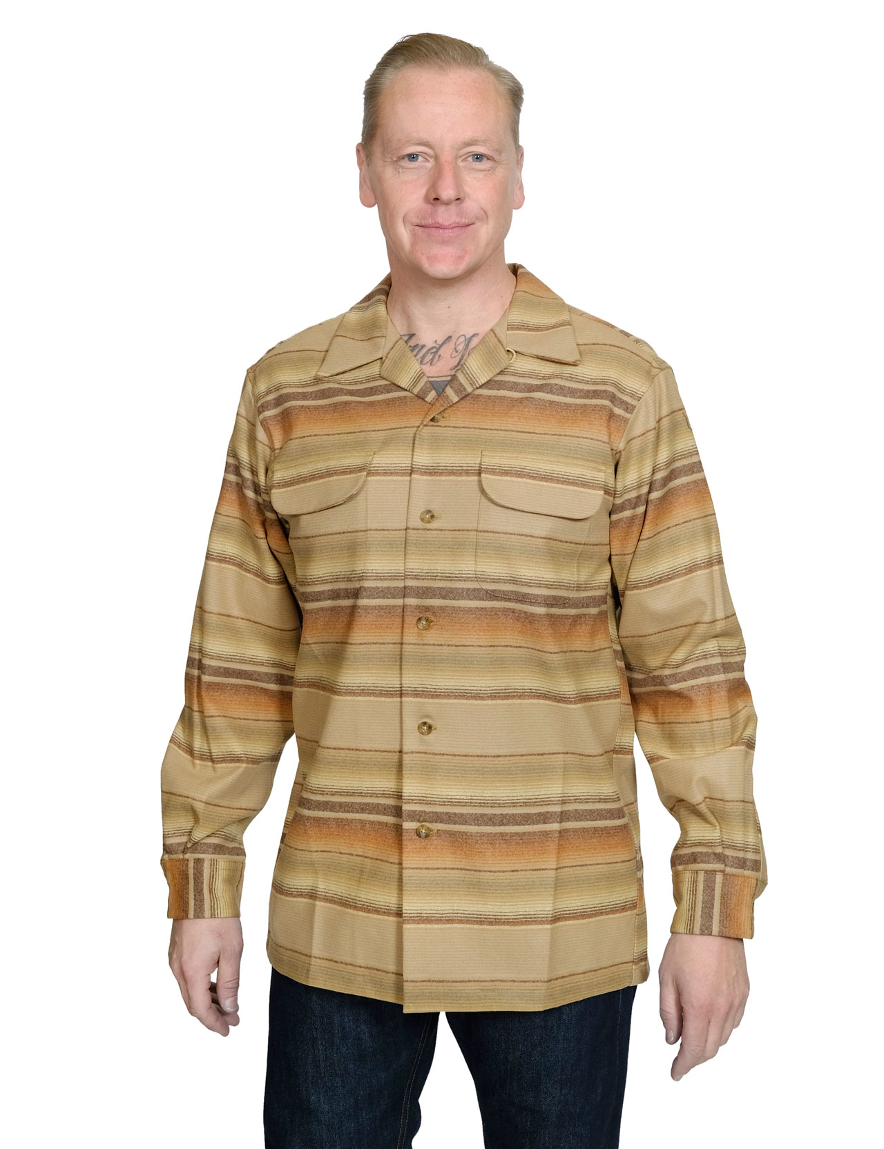 Pendleton - Board Shirt - Tan Ombre Stripe