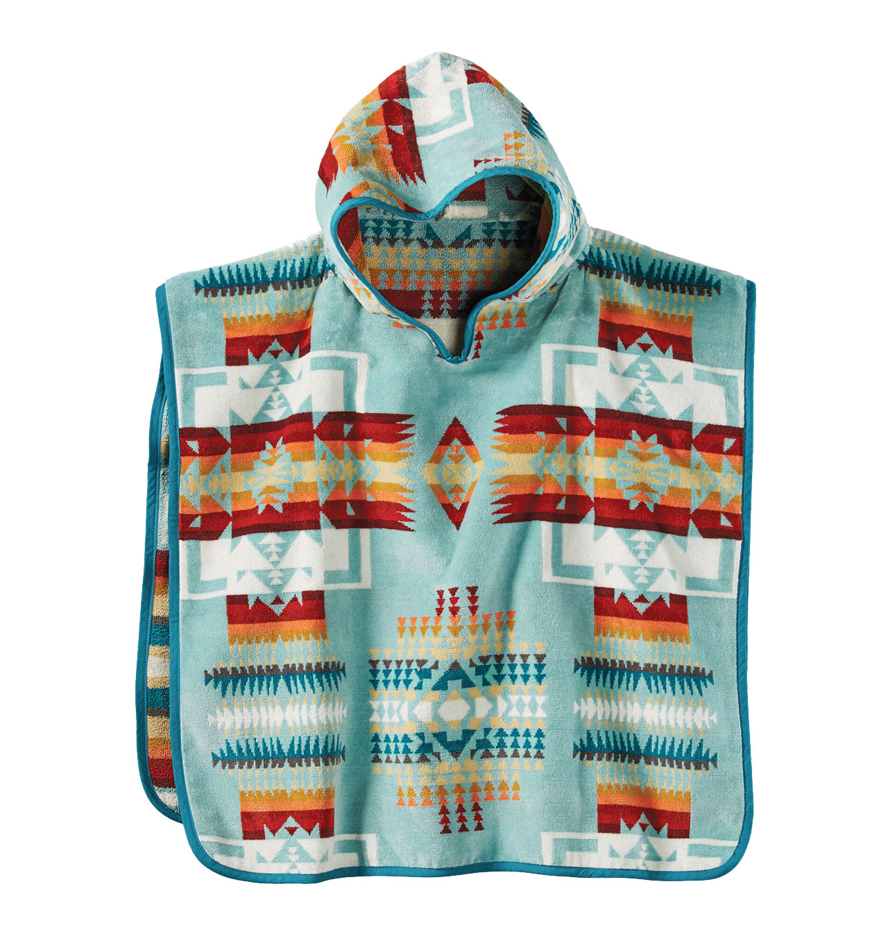 Pendleton---Chief-Joseph-Hooded-Kids-Towel---Aqua