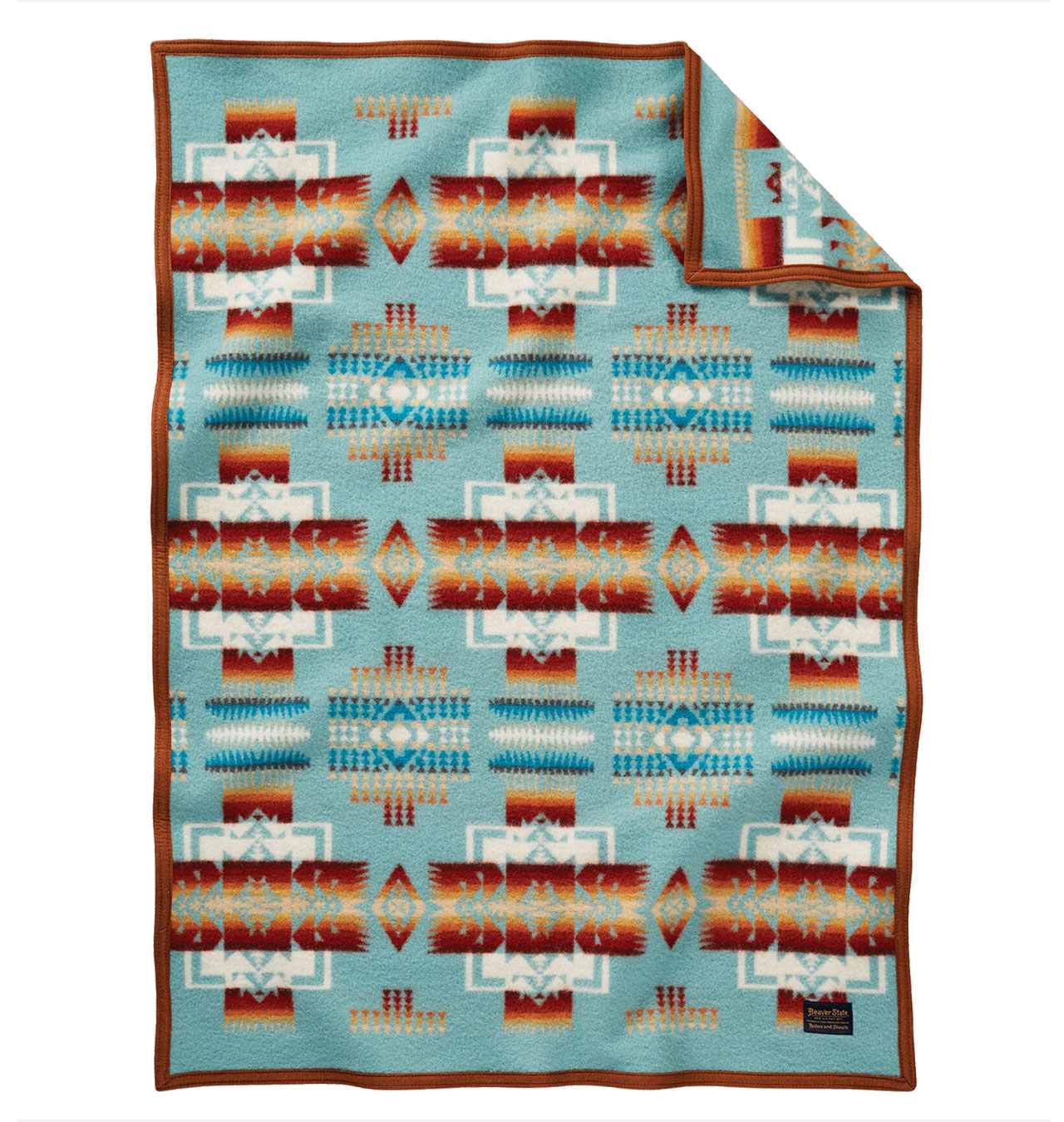 Pendleton Chief Joseph Jacquard Muchacho Blanket Aqua Sverige