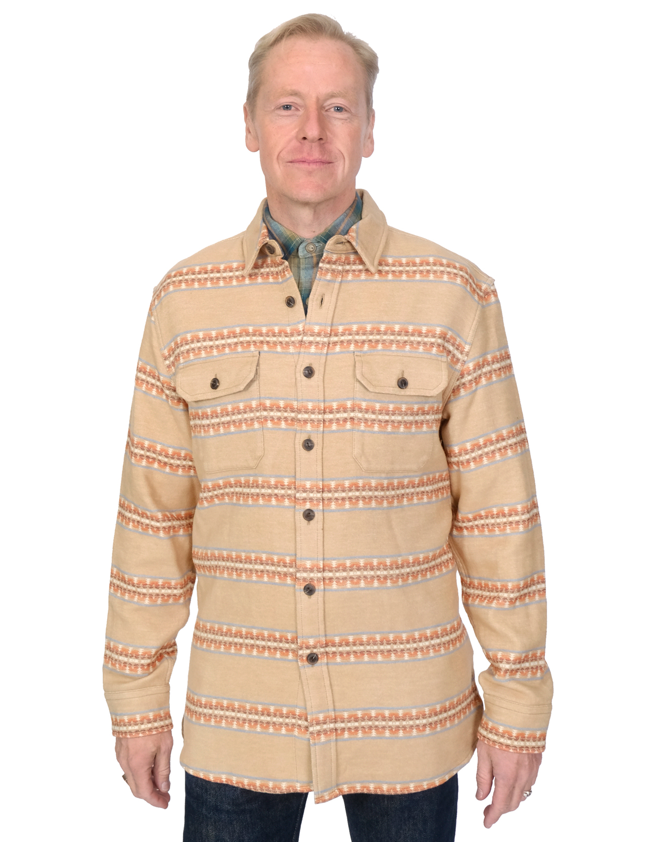 Pendleton - Driftwood Doublesoft Shirt - Tan Pinto Mountain