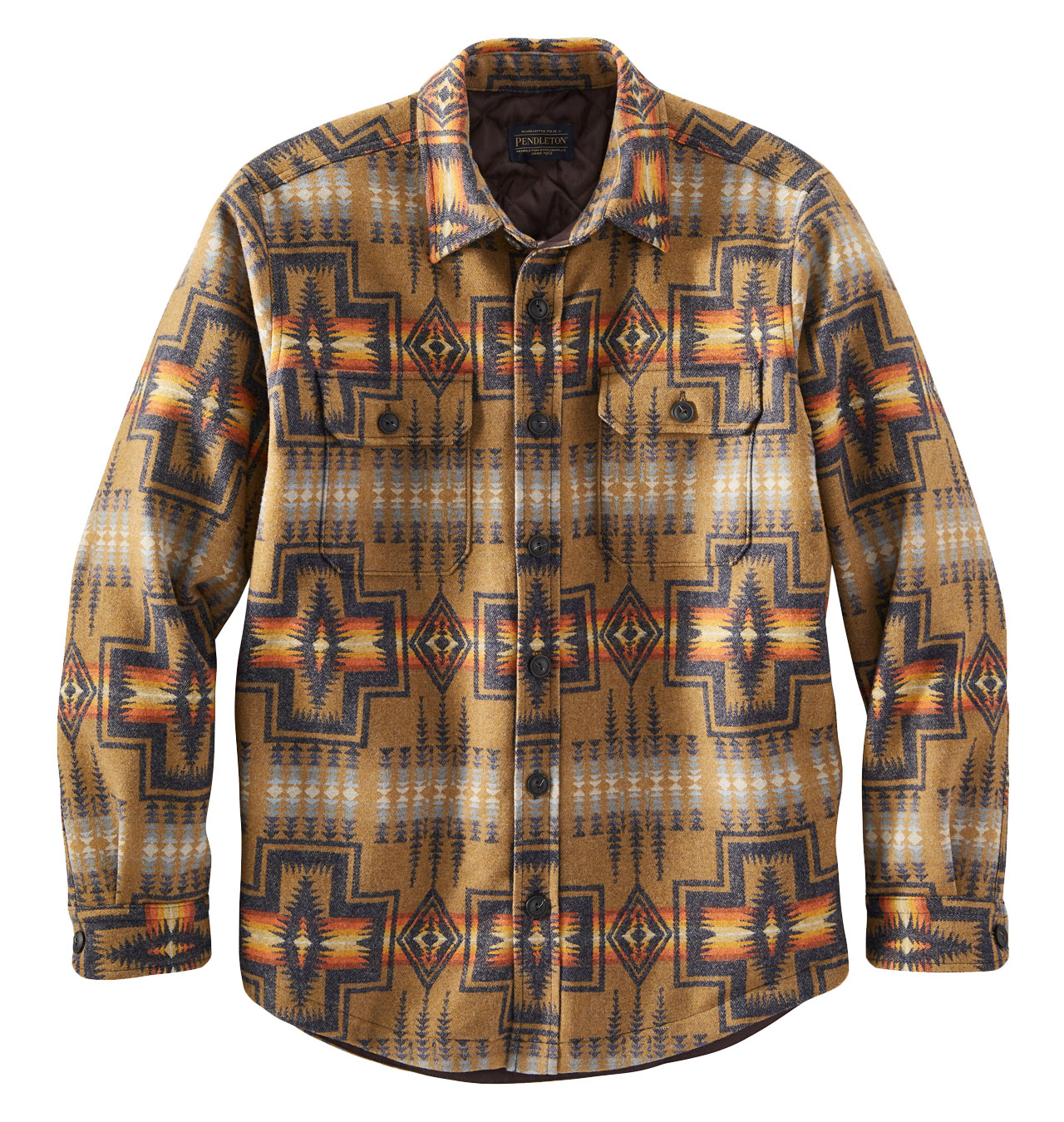Pendleton---Harding-Jacquard-Quilted-Shirt-Jacket---Tan-1