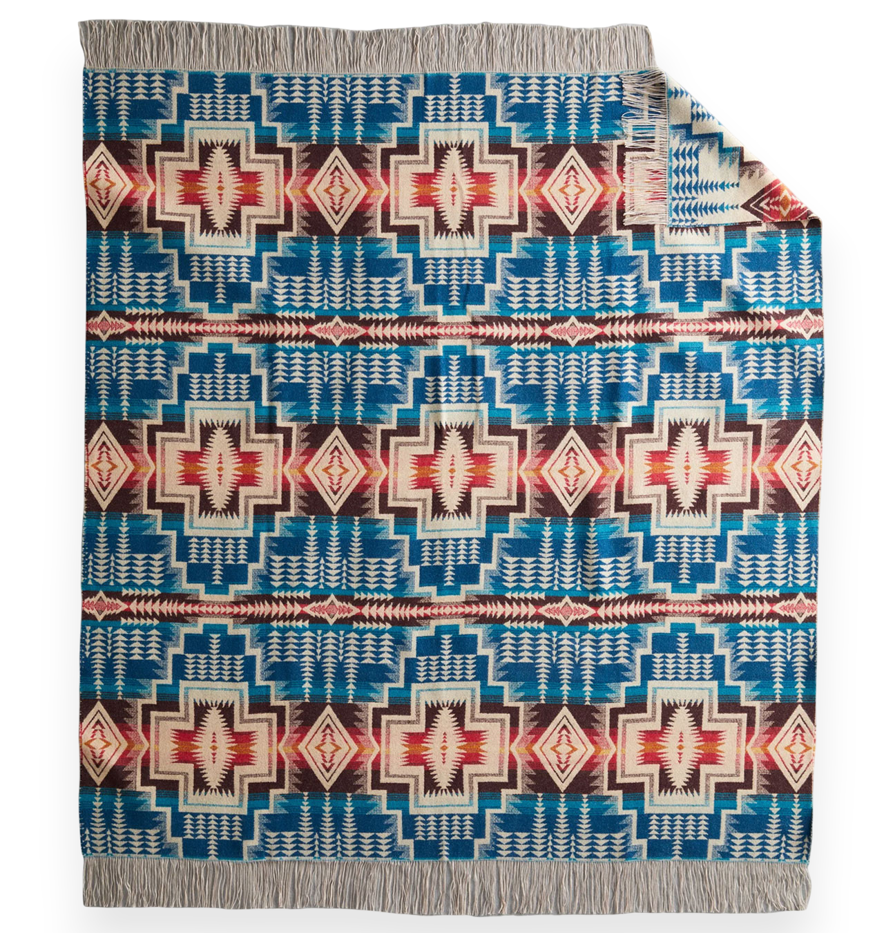 Pendleton - Harding Star Fringed Throw - Royal Blue