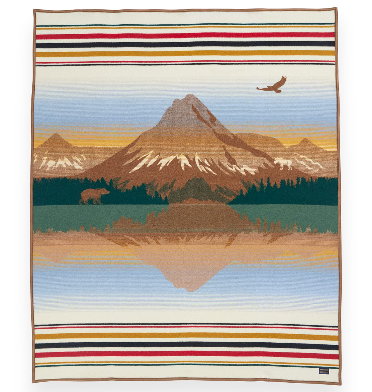 Pendleton - Jacquard Unnapped Wool Blanket - Glacier Peaks