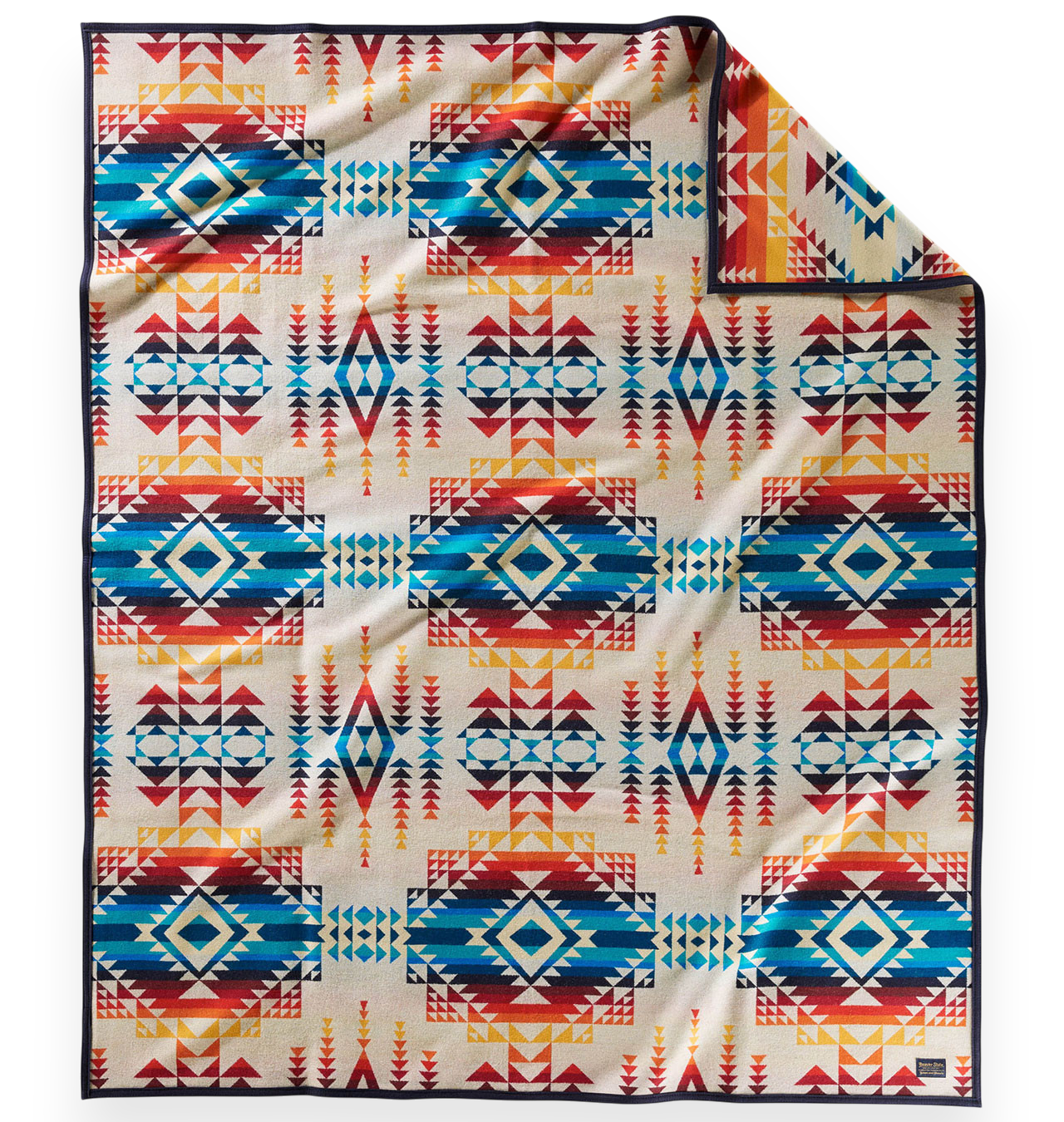 Pendleton - Jacquard Unnapped Wool Blanket - Pilot Rock Ivory