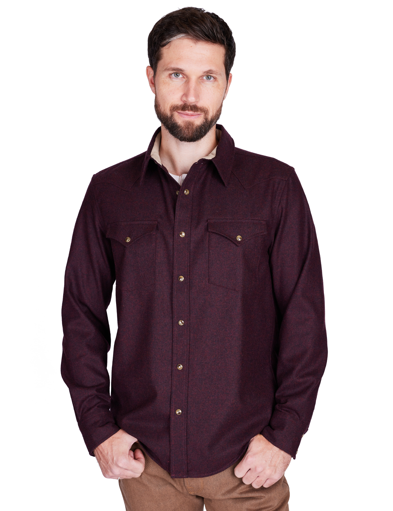 Pendleton---Western-Wool-Canyon-Shirt---Burgundy-Mix11