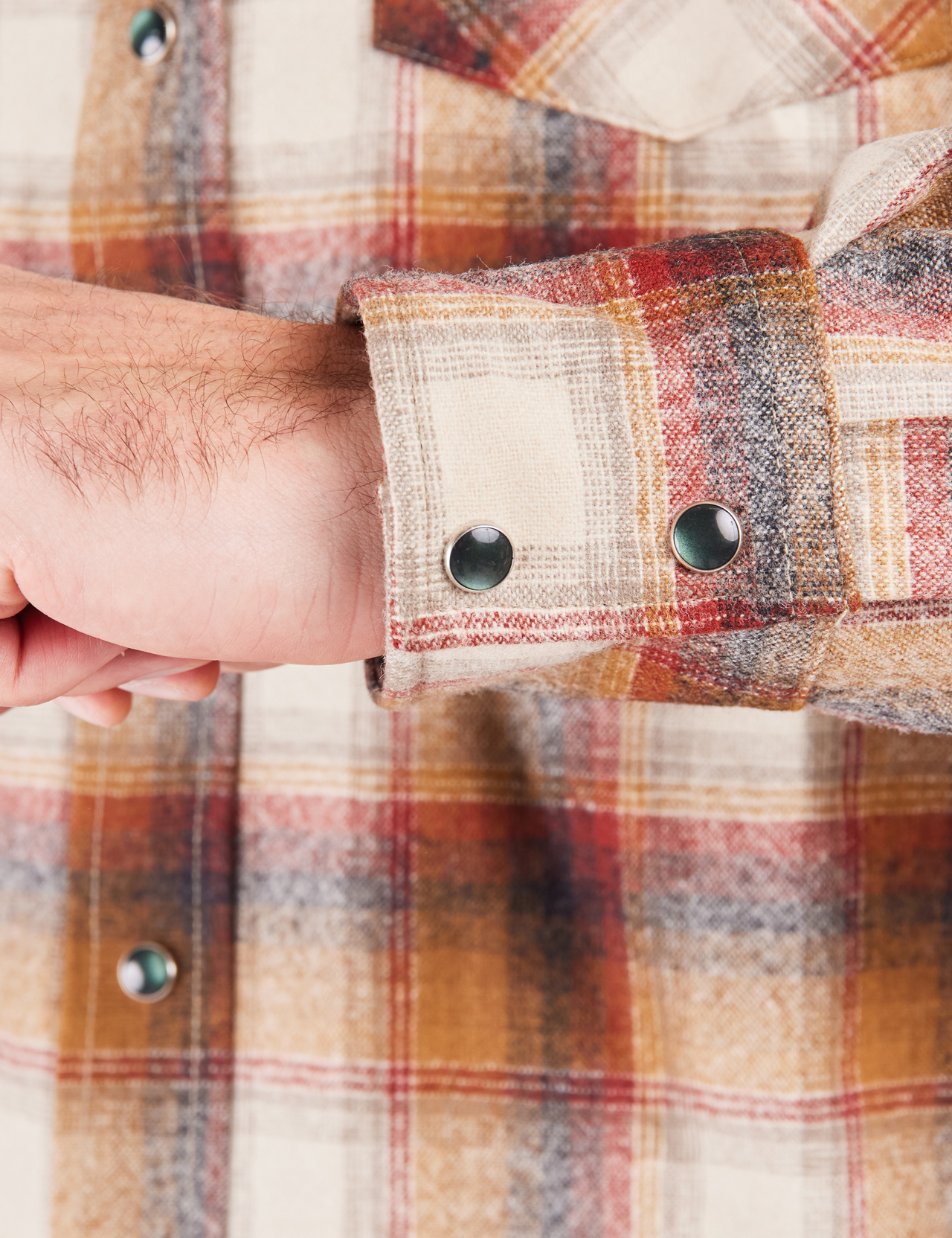 トップス 70s PENDLETON WOOL WESTERN OMBRE SHIRT Green_Blue_western_pendleton_w