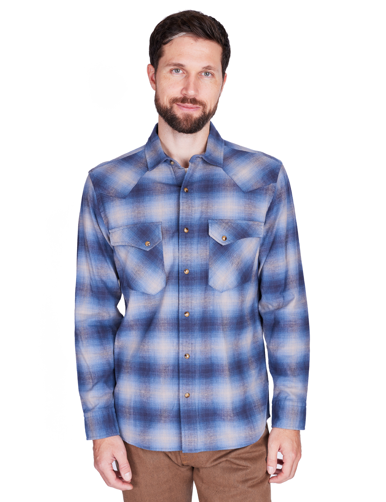 Pendleton - Wyatt Western Shirt - Marine Blue/Royal Ombre