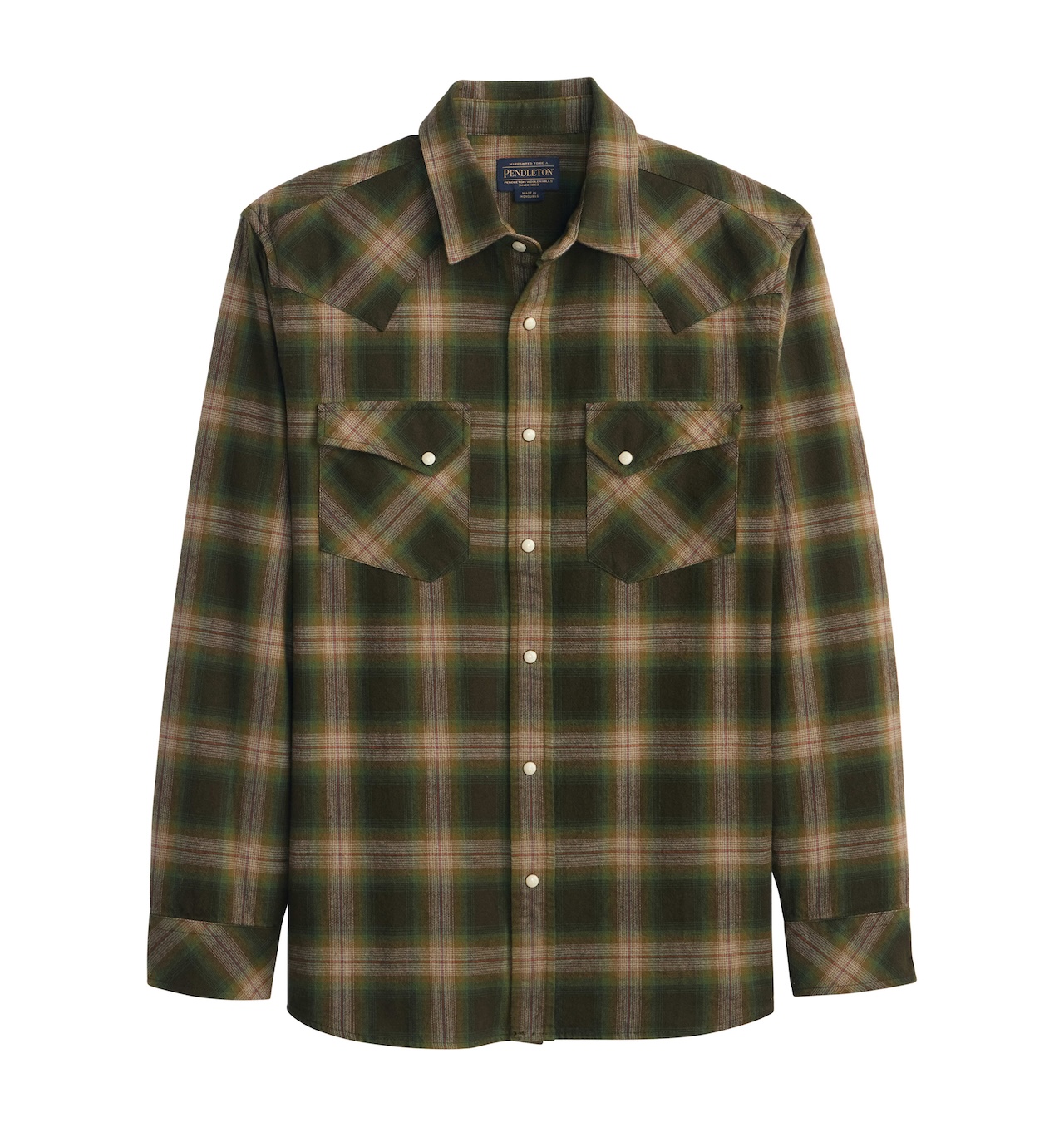 Pendleton---Wyatt-Western-Shirt---Olive-Multi-Plaid-1