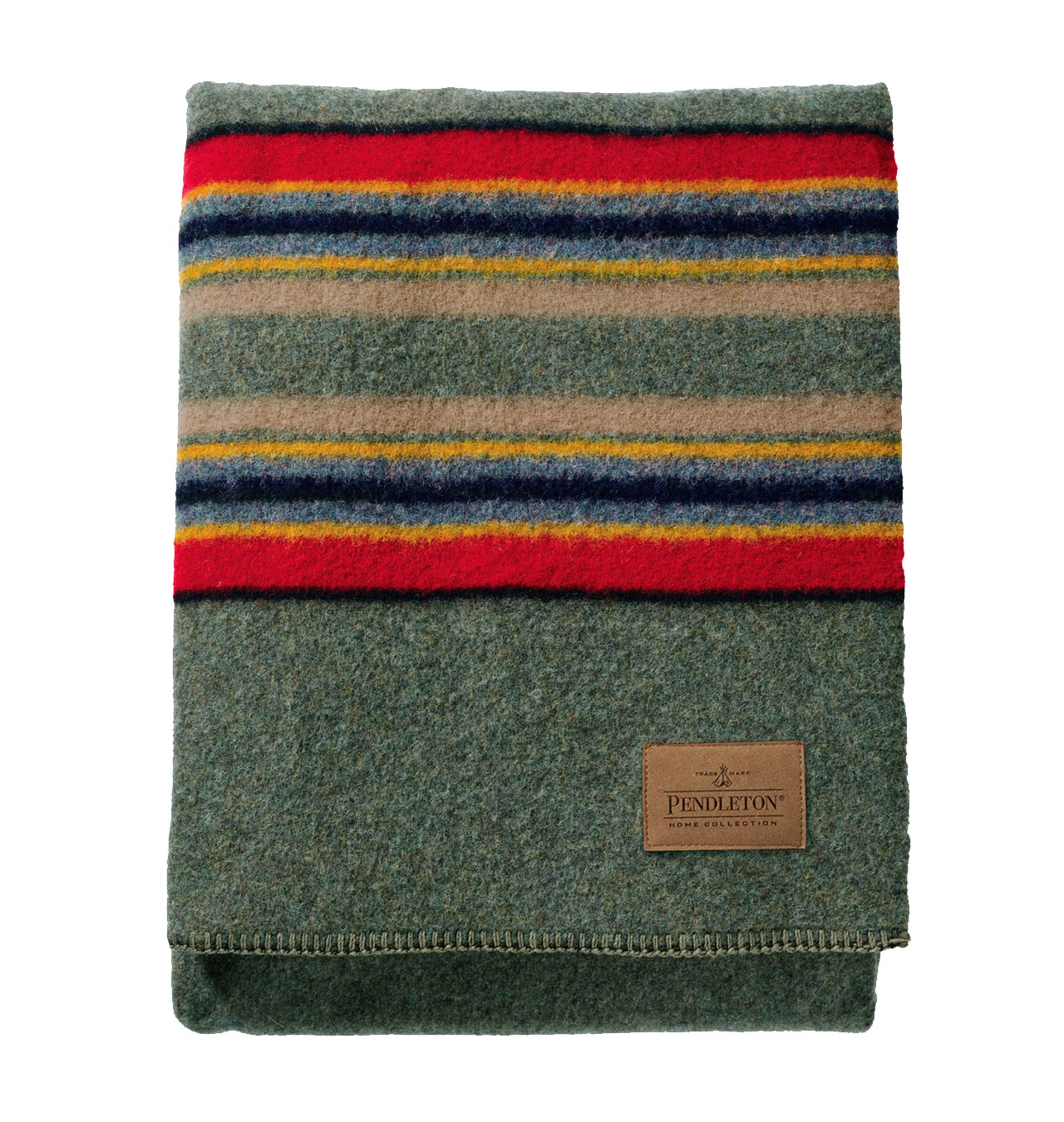 Pendleton---Yakima-Green-Heather-Wool-Mix-Throw-Blanket333