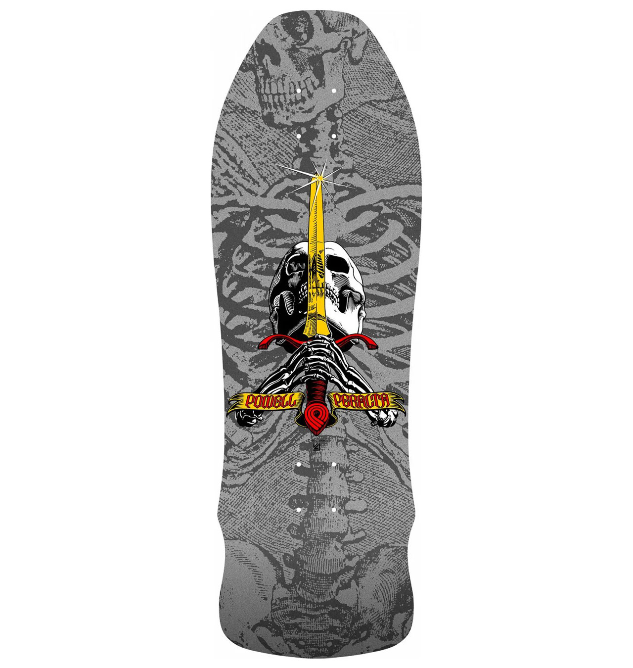 Powell-Peralta---Geegah-Skull---Sword-Silver-Skateboard-Deck---9.75-1