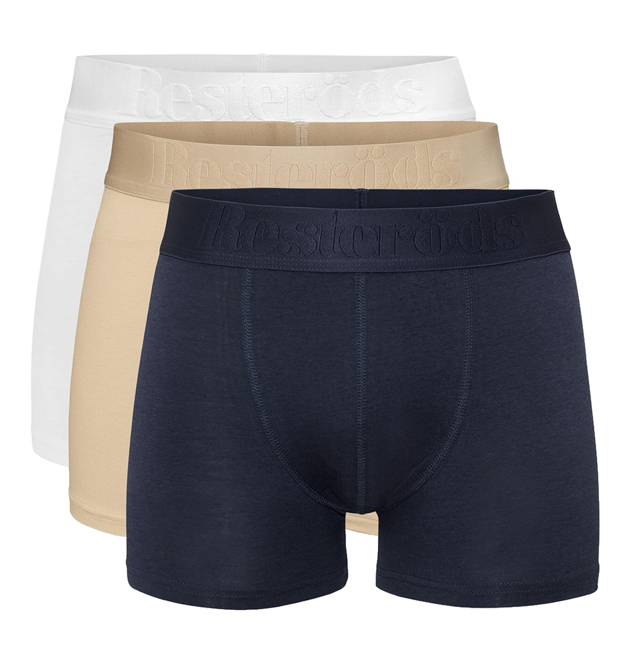 Resteröds - Boxer Bamboo 3-Pack - White/Sand/Navy