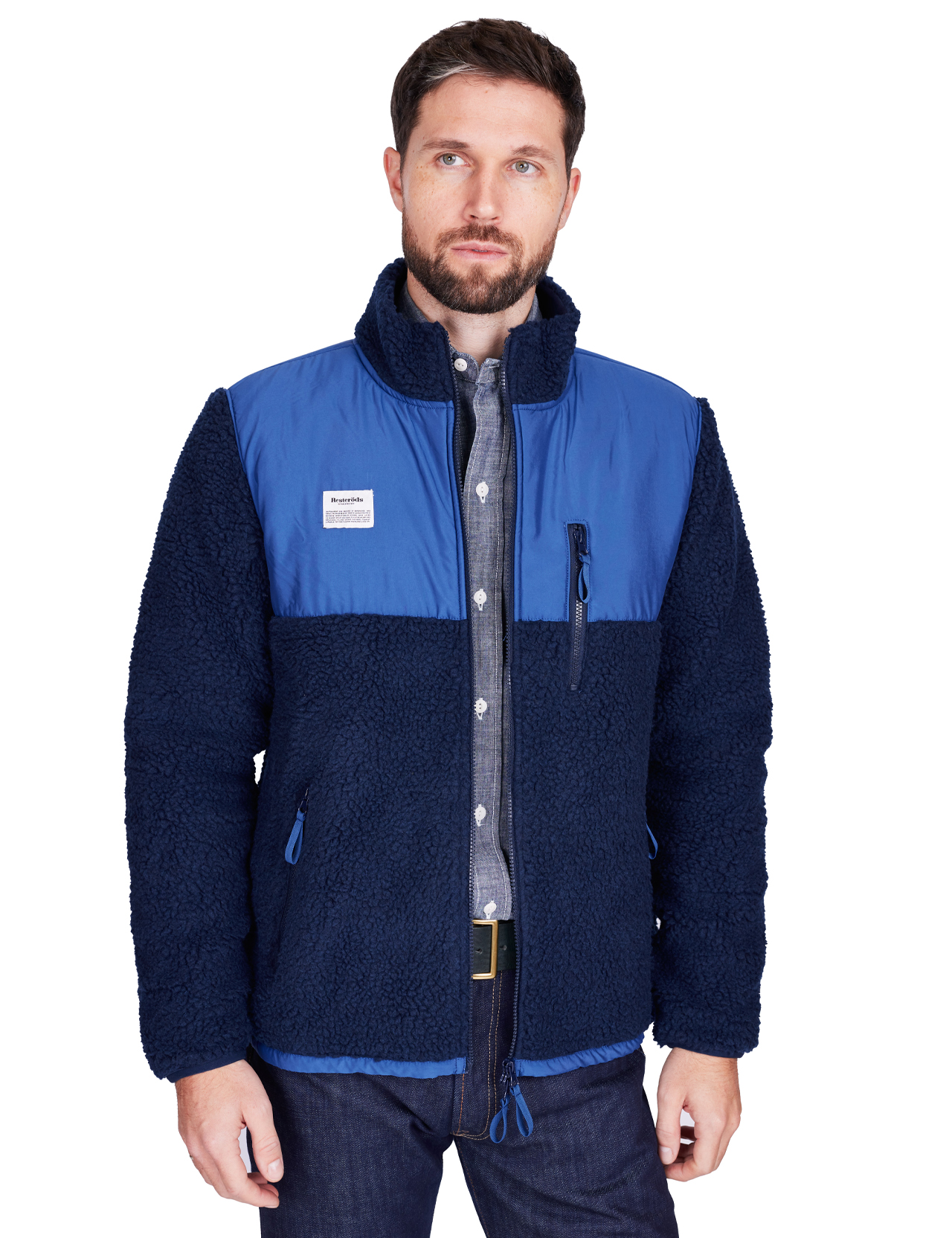 Resteröds - Fleece Panel Jacket - Navy