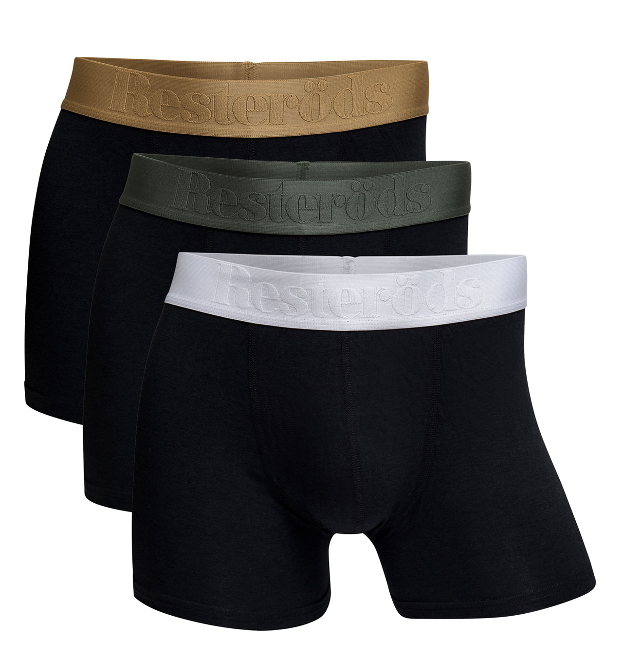 Resteröds - Gunnar Bamboo Boxer Shorts 3-pack - Black