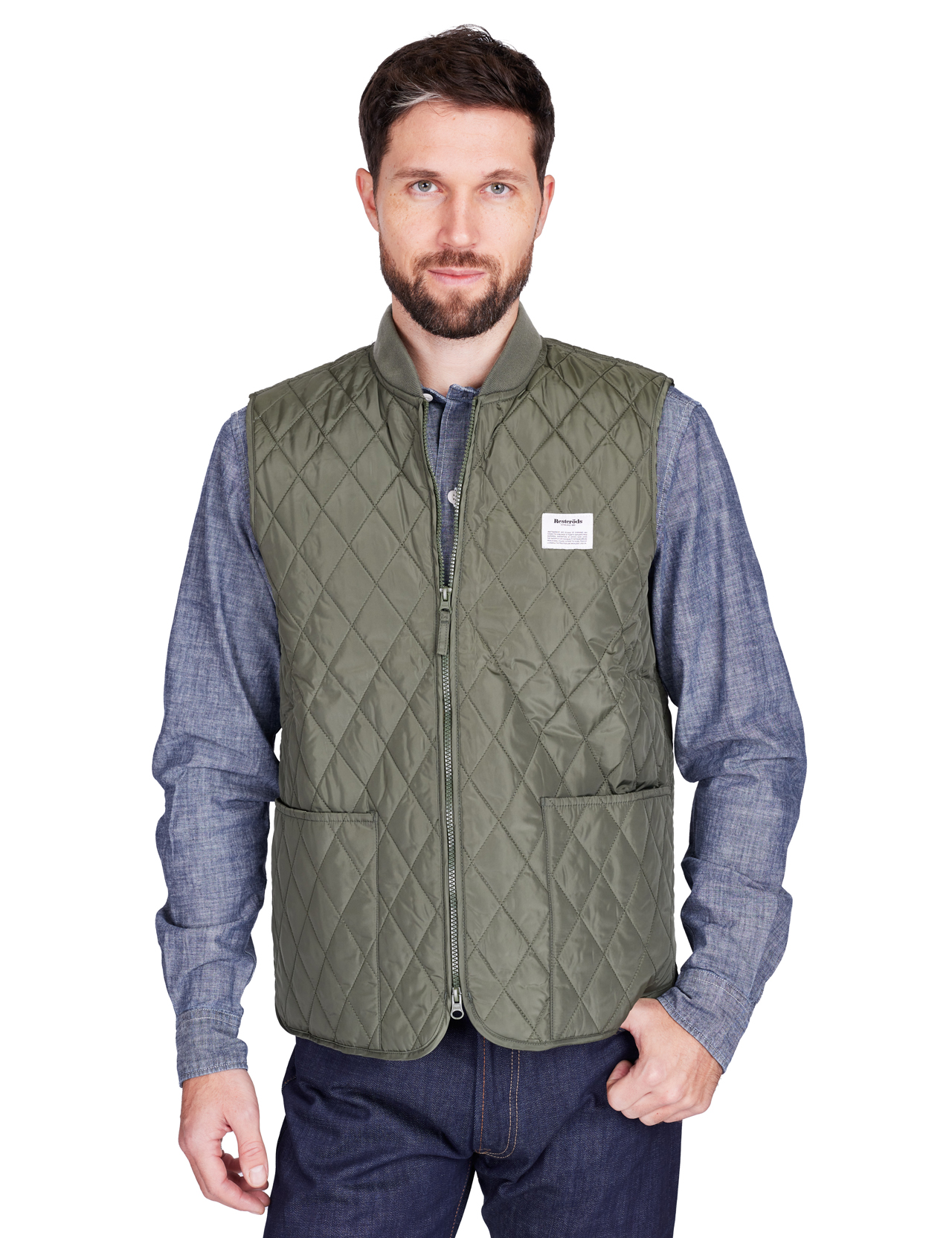 Resteröds - Quilted Zip Vest - Army