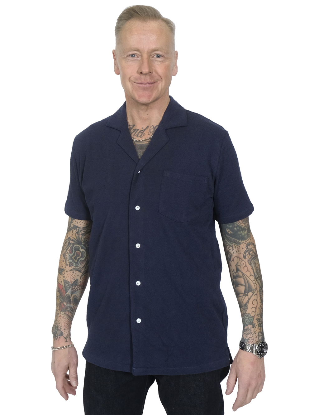 Resteröds - Resort Shirt Terry - Navy