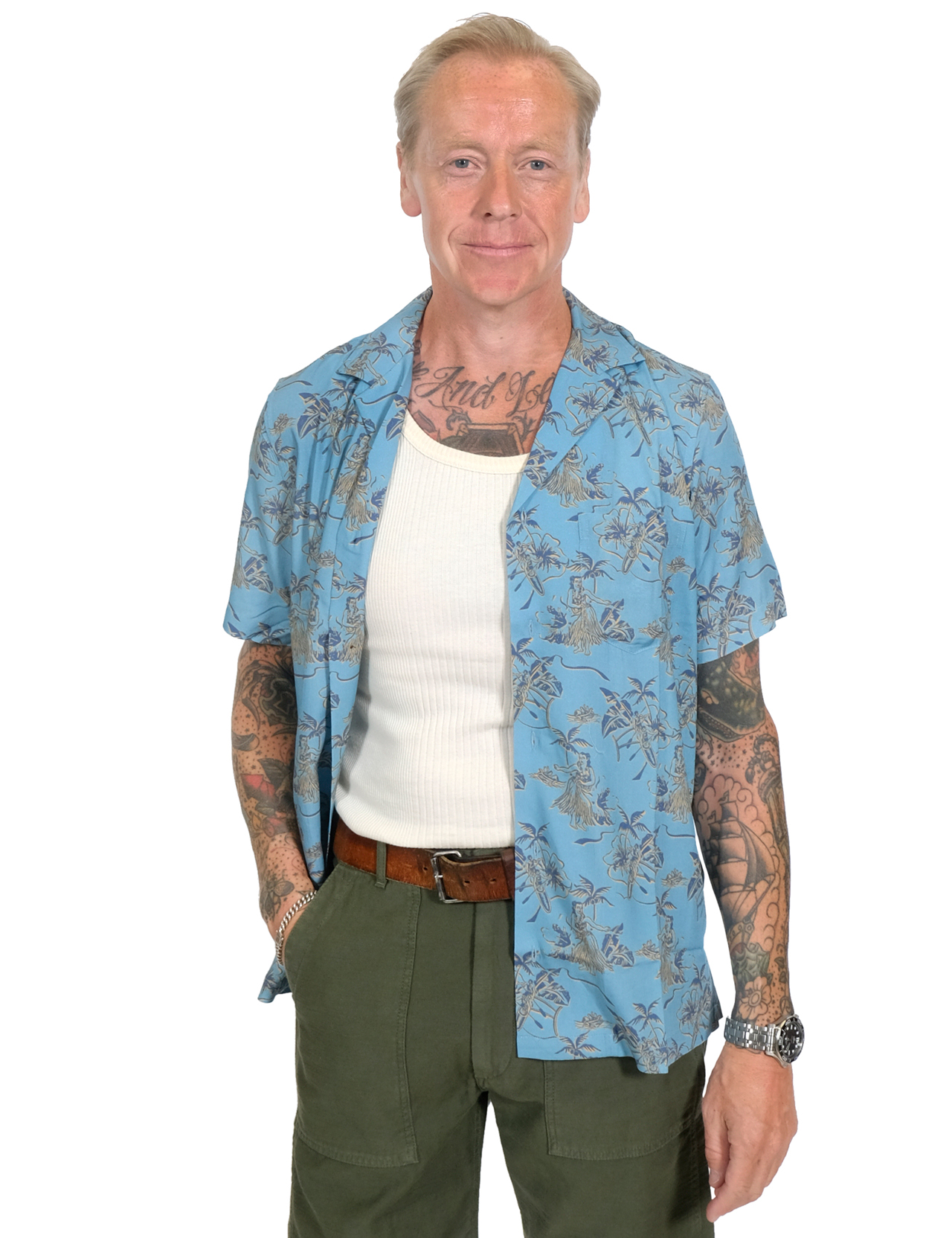 Reyn Spooner - Hawaii Recalls Pareo Camp Shirt - Adriatic Blue