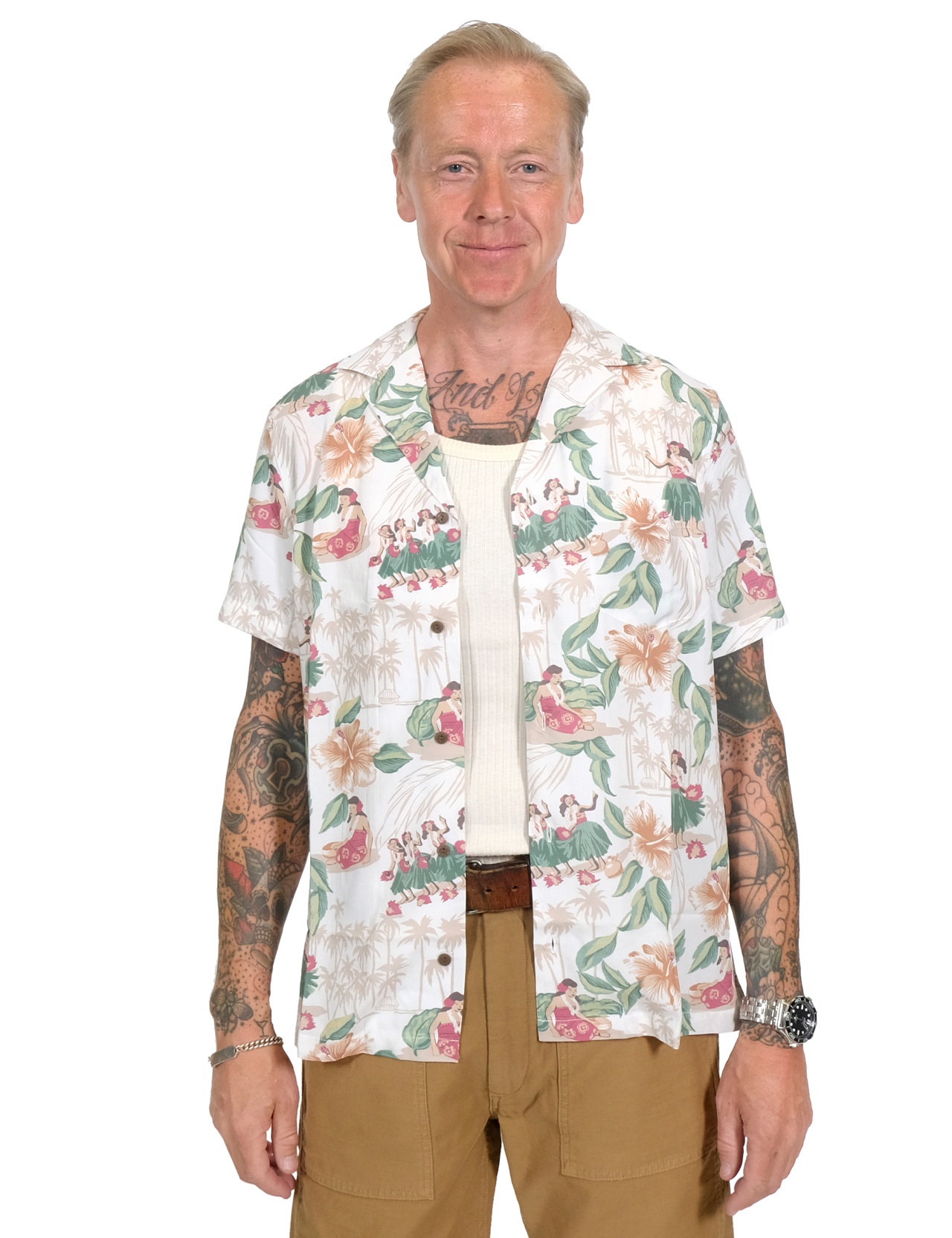 Reyn Spooner - Hula Show Camp Shirt - White