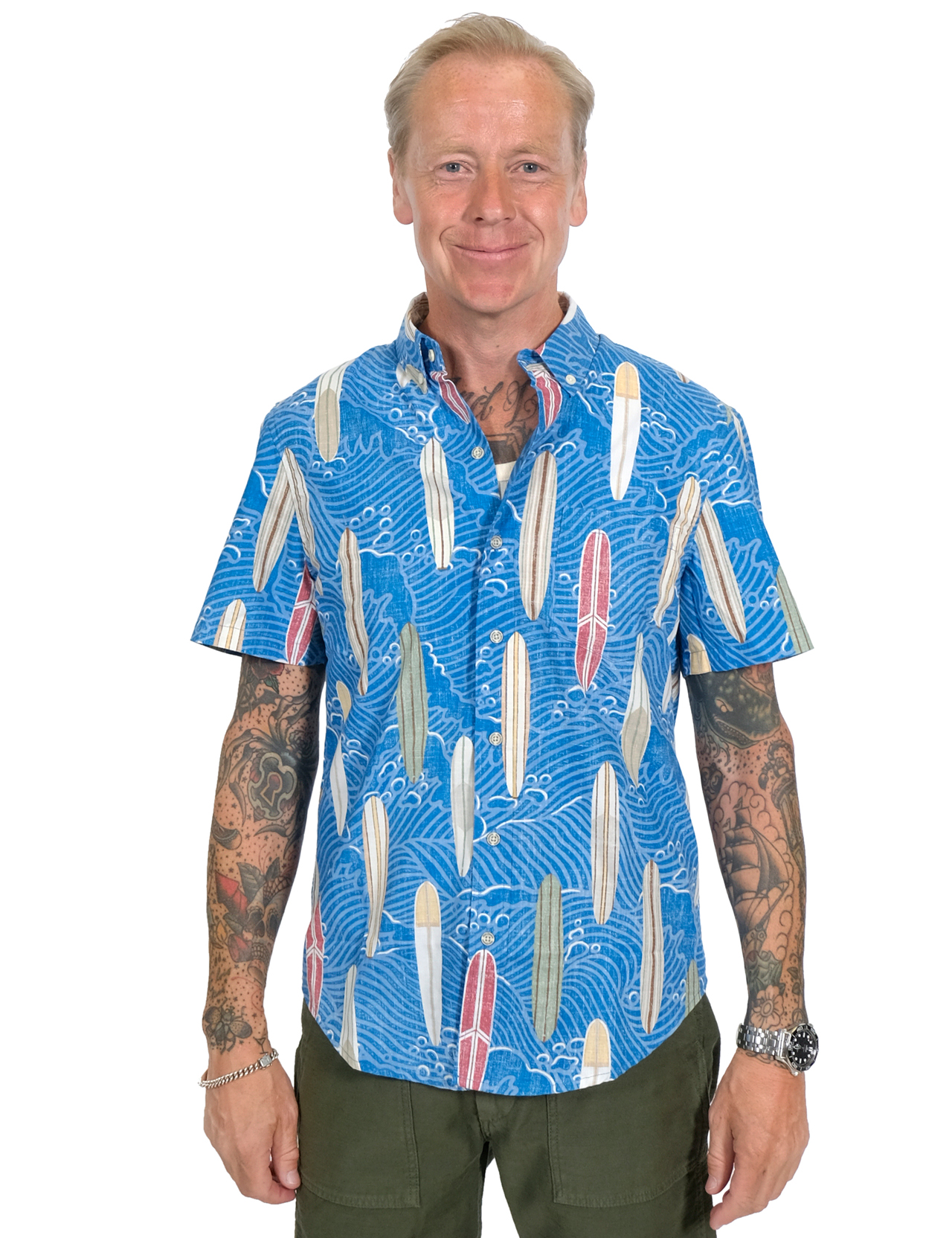 Reyn Spooner - Retro Boardin´ Tailored Shirt - Vallarta Blue