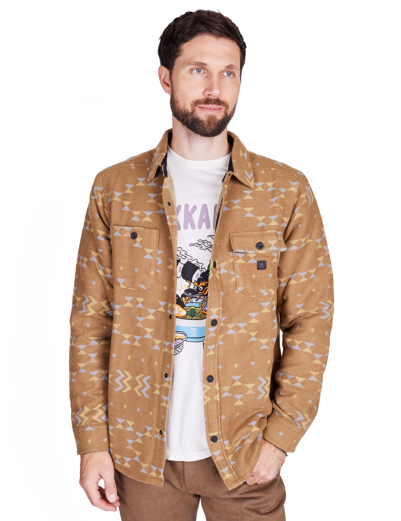 Roark - Andes Long Sleeve Flannel - Dark Khaki