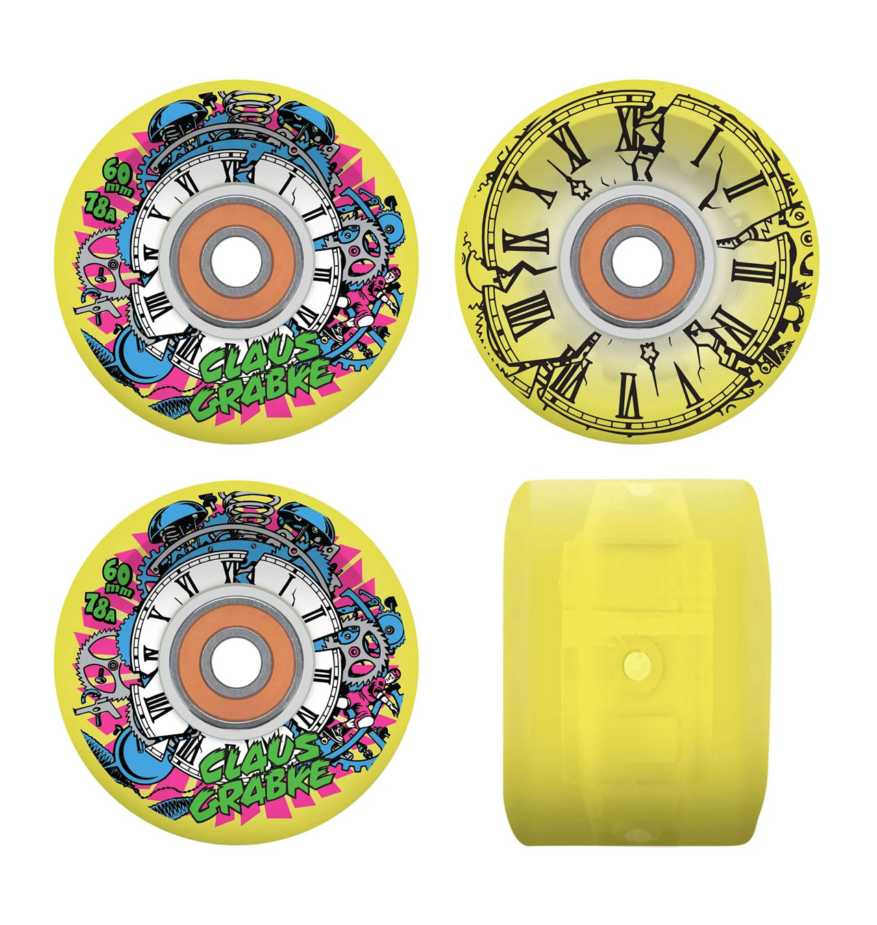Santa Cruz - Claus Grabke Blacklight Lightups 78a Yellow Slime Balls - 60mm