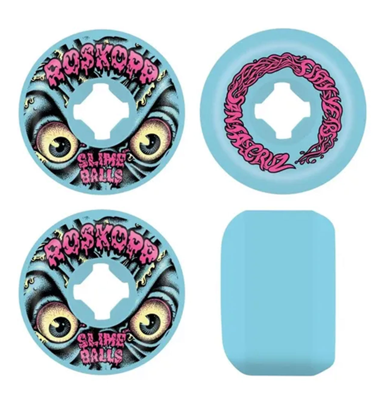 Santa Cruz - Rob Roskopp Slime Balls Vomits Skateboard Wheels - Blue 60MM / 97A