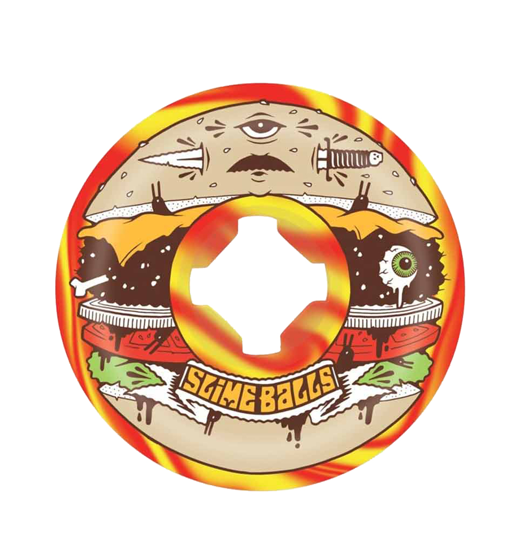 Santa Cruz - Slime Balls Jeremy Fish Burger Speed 99a Red Yellow Swirl - 56mm