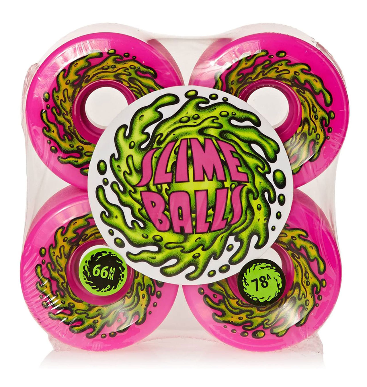 Santa Cruz - Slime Balls OG Skateboard Wheels 78a Neon Pink - 66mm