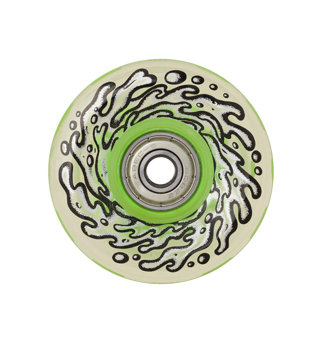 Santa Cruz - Slime Balls Wheels + Bearings OG Slime 78a Light Ups - Green/Clear