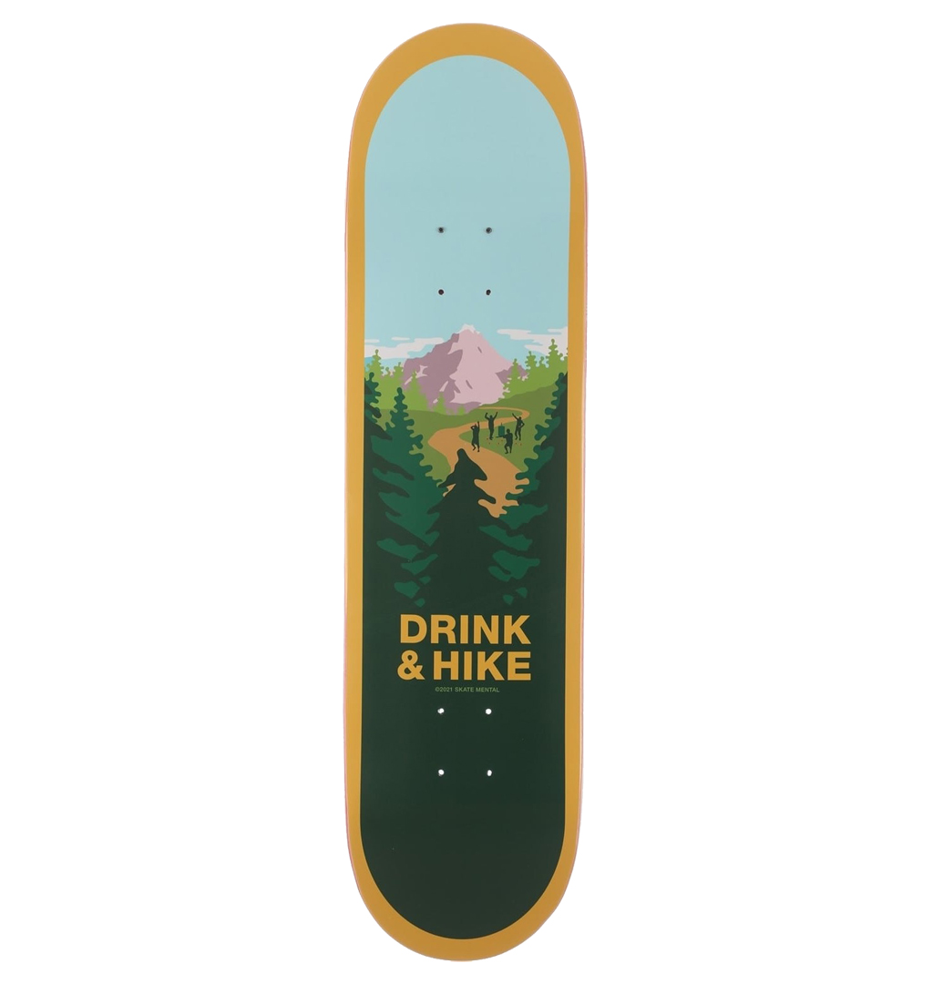 Skate Mental - Drink & Hike Skateboard Deck - 8.38´´