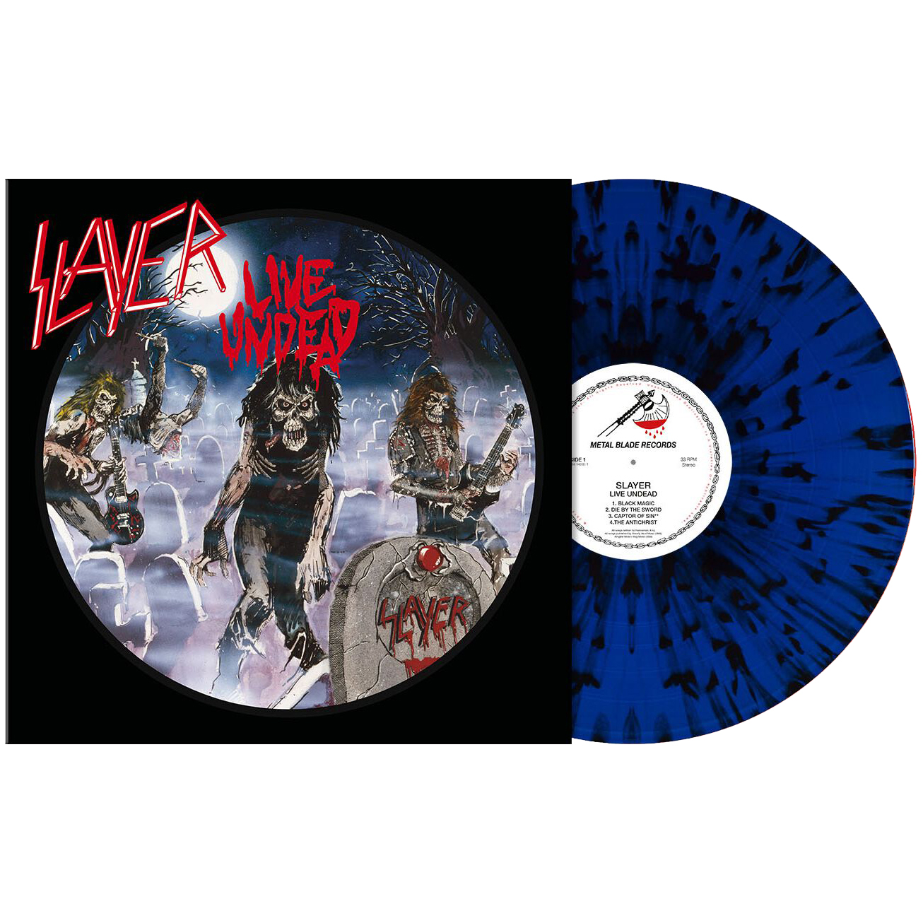 Slayer---Live-Undead-(BlueWhiteBlack-Splatter)---LP